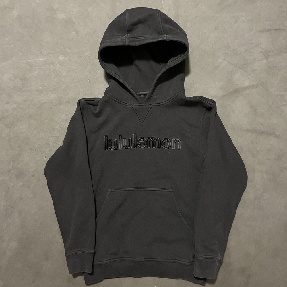 Lululemon Sweatshirt Womens 2 Black All‎ Yours Hoodie Pullover Spell Out
